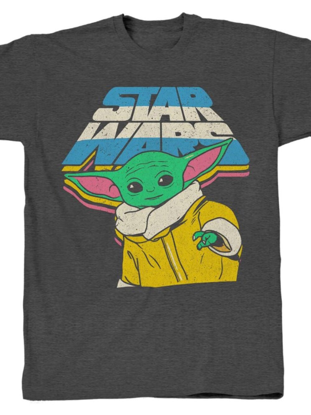 BNWT LICENSED UNISEX STAR WARS GROGU NAME DROP S/S T-SHIRT GRAY US SZ LARGE (L)